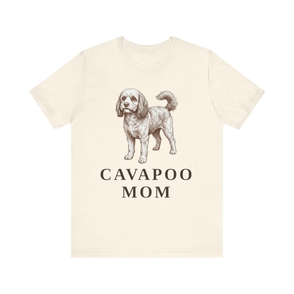 Cavapoo Mom Shirt, Vintage Dog Sketch Tee, Dog Mom Gift