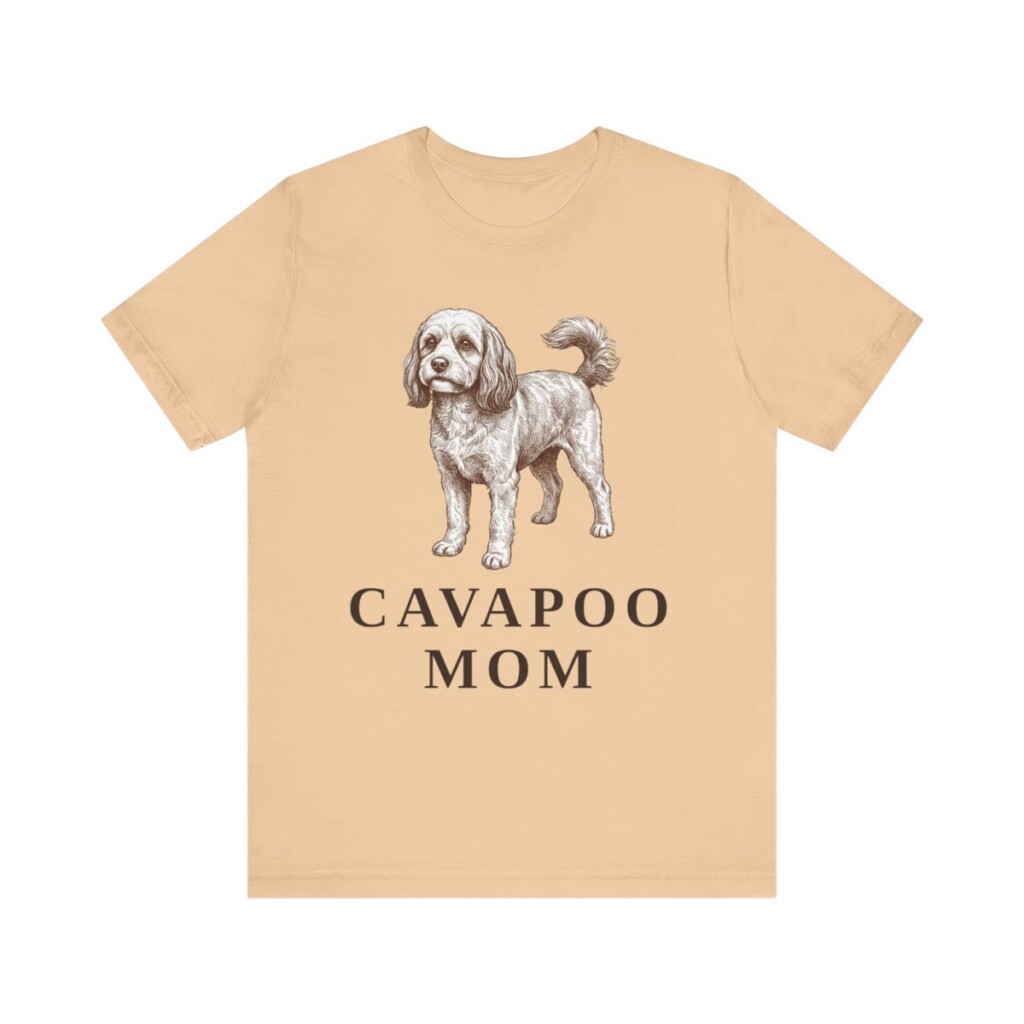 Cavapoo Mom Shirt, Vintage Dog Sketch Tee, Dog Mom Gift