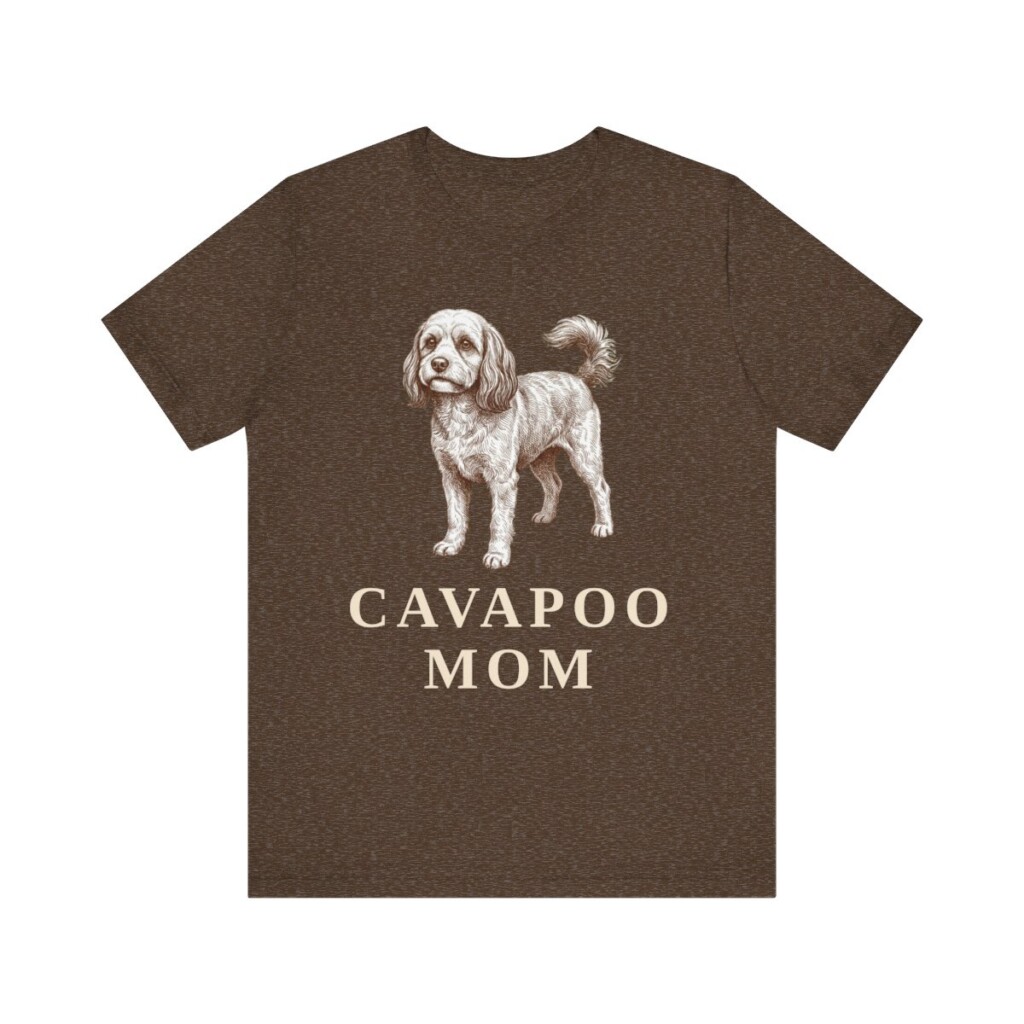 Cavapoo Mom Shirt, Vintage Dog Sketch Tee, Dog Mom Gift