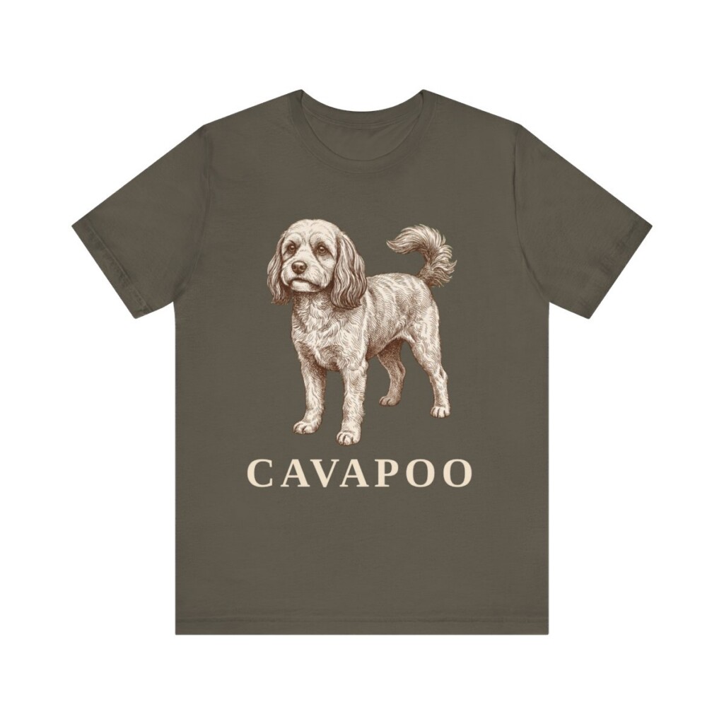 Cavapoo Lover Shirt, Vintage Dog Sketch Tee, Dog Lover Gift