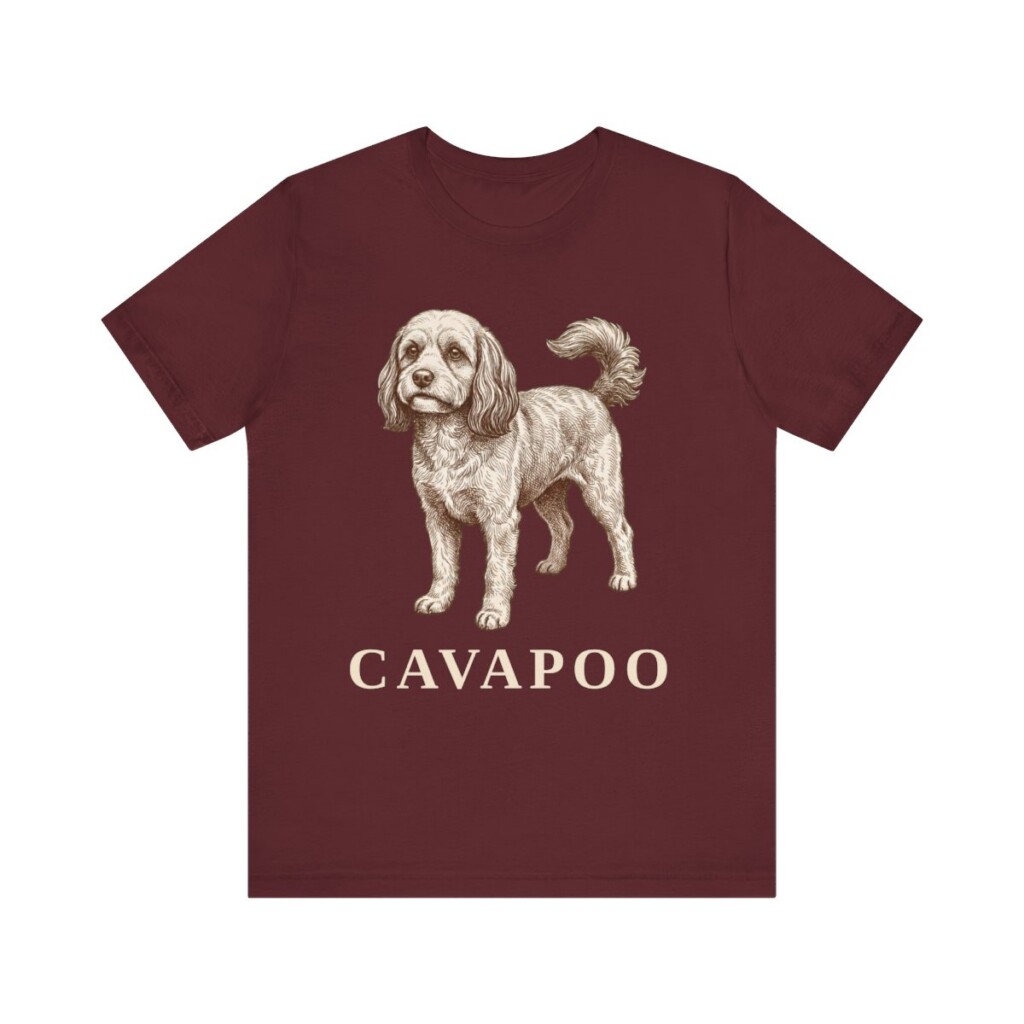 Cavapoo Lover Shirt, Vintage Dog Sketch Tee, Dog Lover Gift