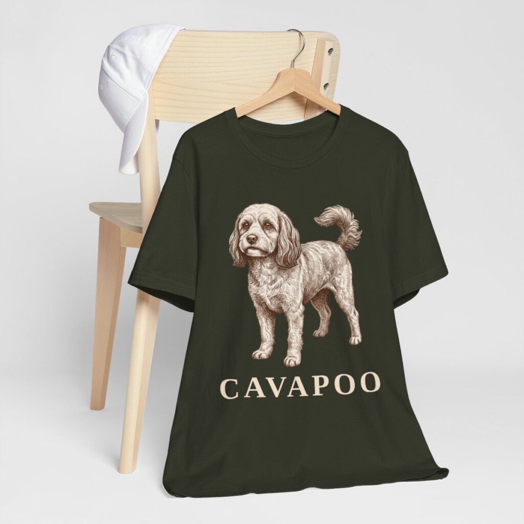 Cavapoo Lover Shirt, Vintage Dog Sketch Tee, Dog Lover Gift