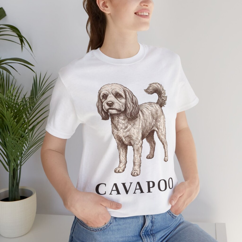 Cavapoo Lover Shirt, Vintage Dog Sketch Tee, Dog Lover Gift