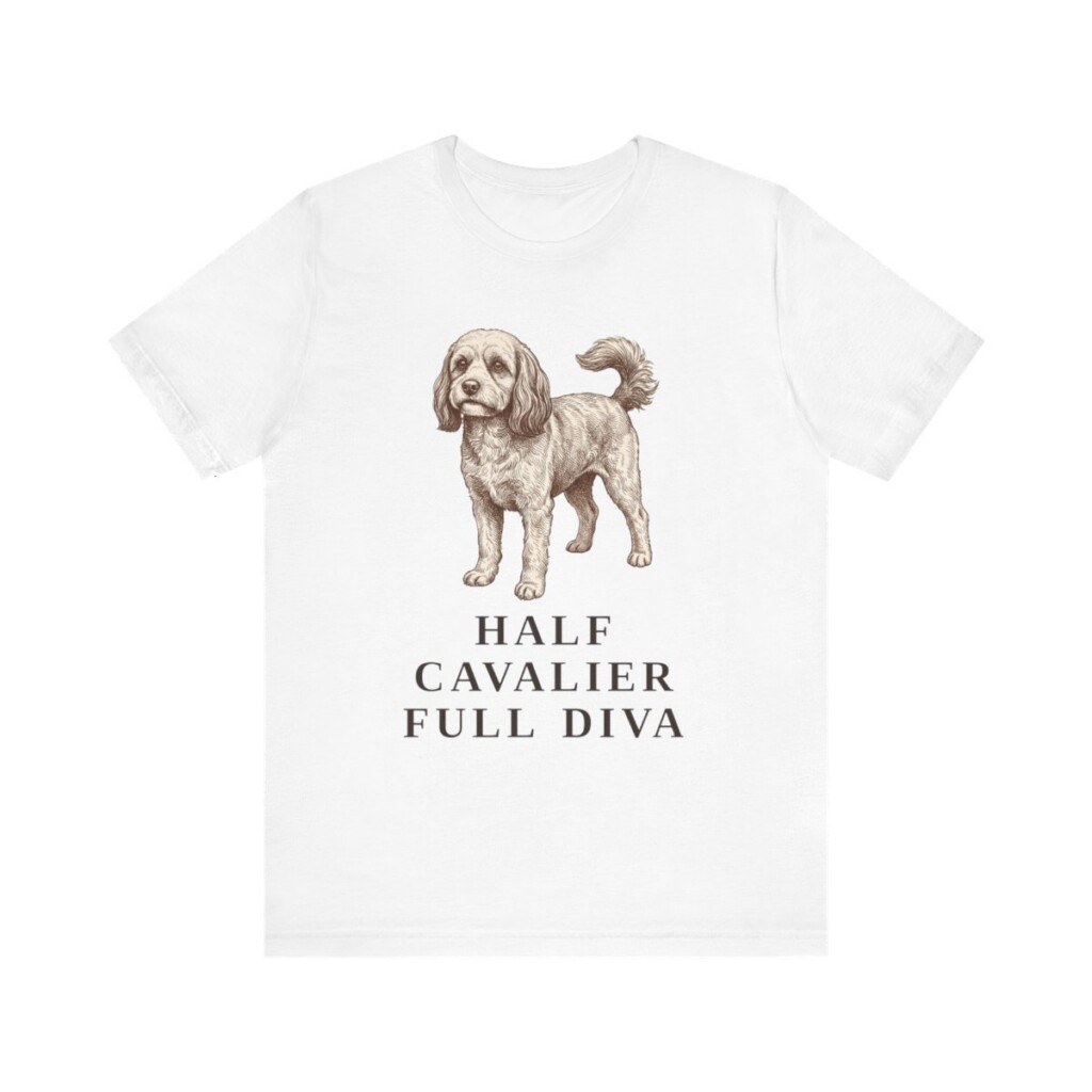 Cavapoo Humor Shirt, Vintage Dog Sketch Tee, Dog Humor Gift