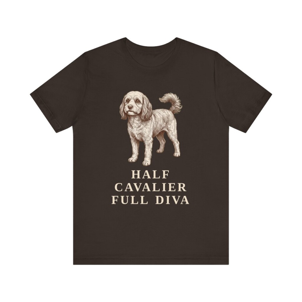Cavapoo Humor Shirt, Vintage Dog Sketch Tee, Dog Humor Gift