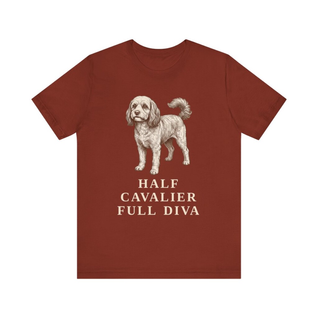 Cavapoo Humor Shirt, Vintage Dog Sketch Tee, Dog Humor Gift