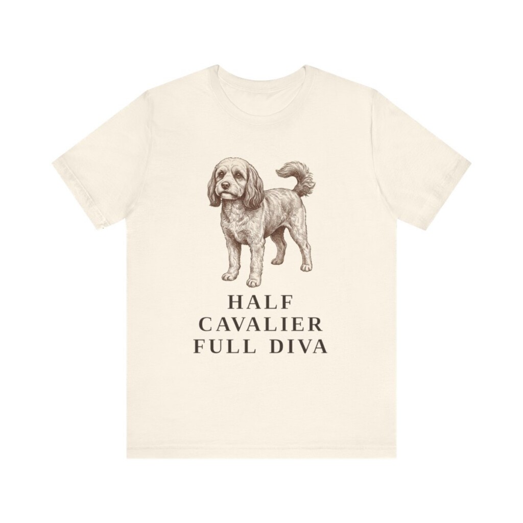 Cavapoo Humor Shirt, Vintage Dog Sketch Tee, Dog Humor Gift
