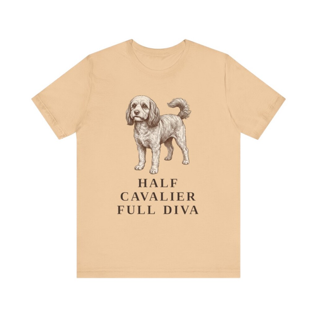 Cavapoo Humor Shirt, Vintage Dog Sketch Tee, Dog Humor Gift