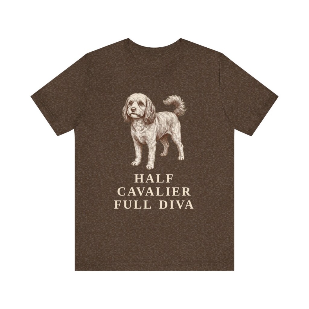 Cavapoo Humor Shirt, Vintage Dog Sketch Tee, Dog Humor Gift