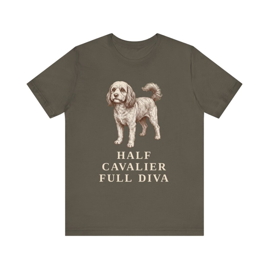 Cavapoo Humor Shirt, Vintage Dog Sketch Tee, Dog Humor Gift