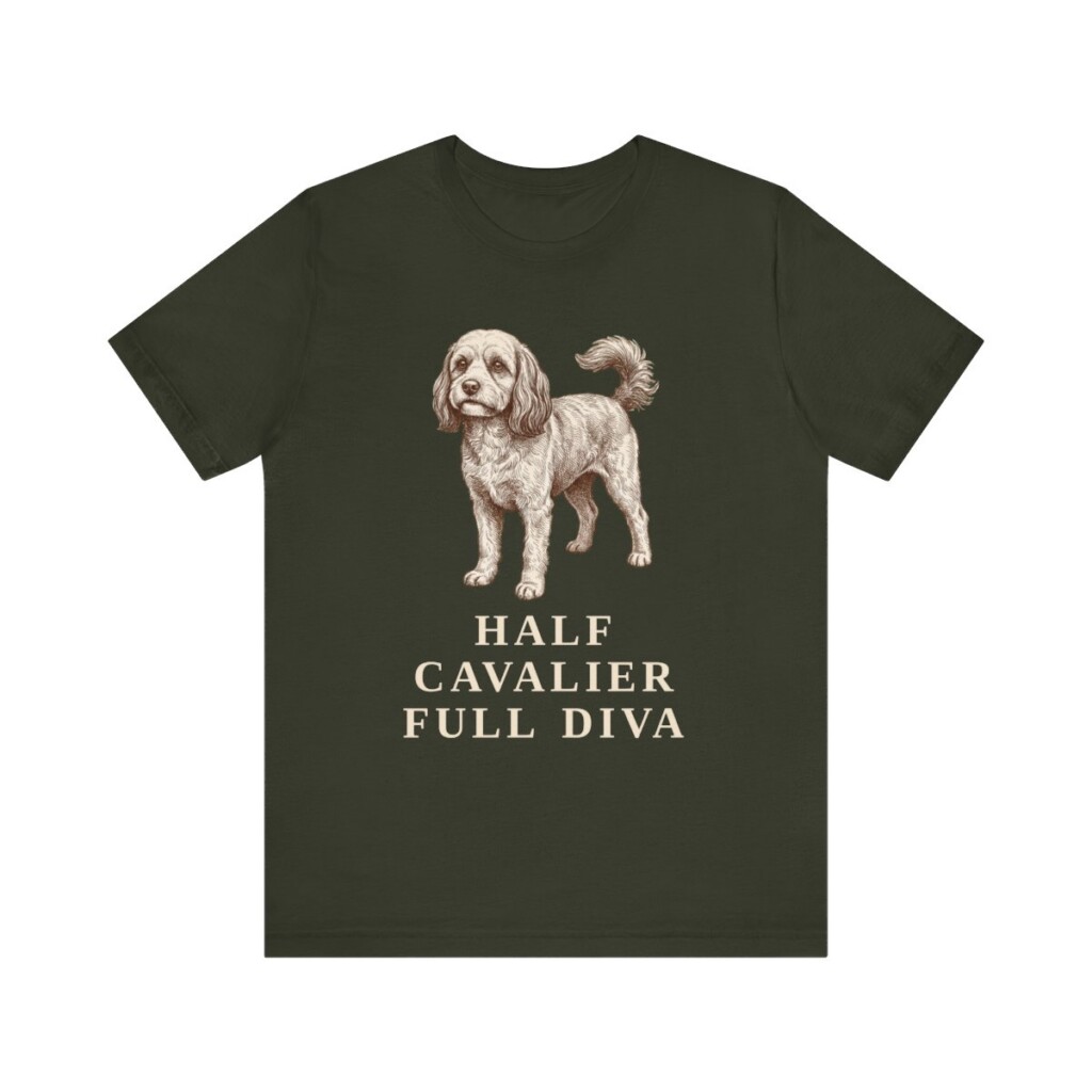 Cavapoo Humor Shirt, Vintage Dog Sketch Tee, Dog Humor Gift