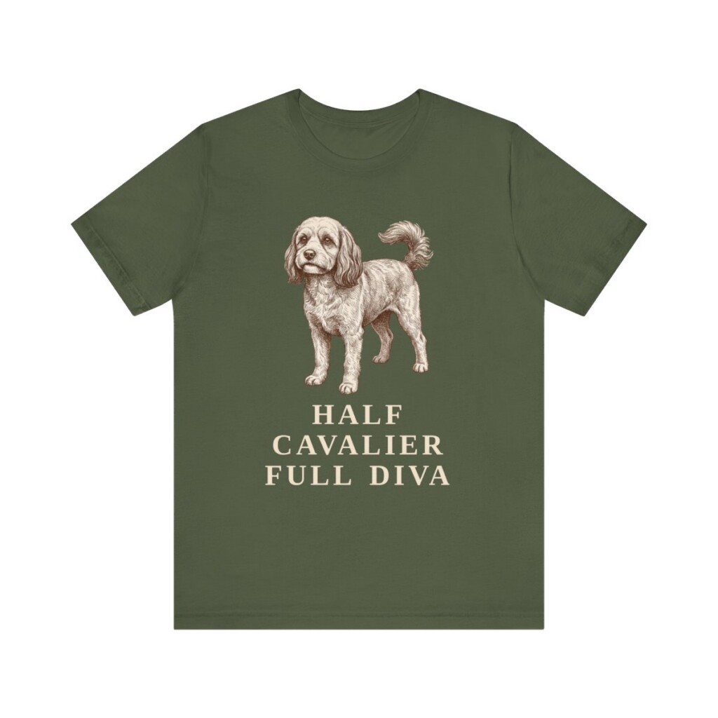 Cavapoo Humor Shirt, Vintage Dog Sketch Tee, Dog Humor Gift