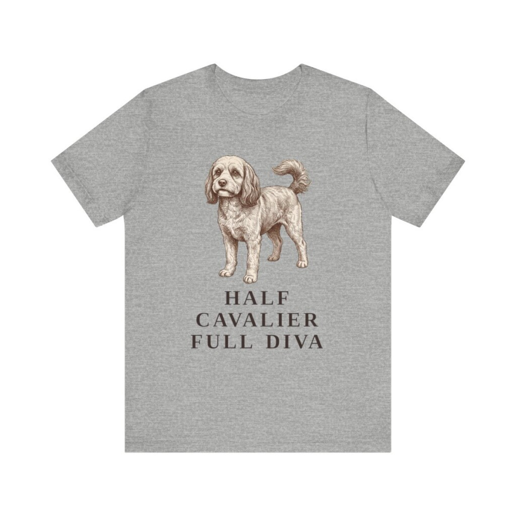 Cavapoo Humor Shirt, Vintage Dog Sketch Tee, Dog Humor Gift
