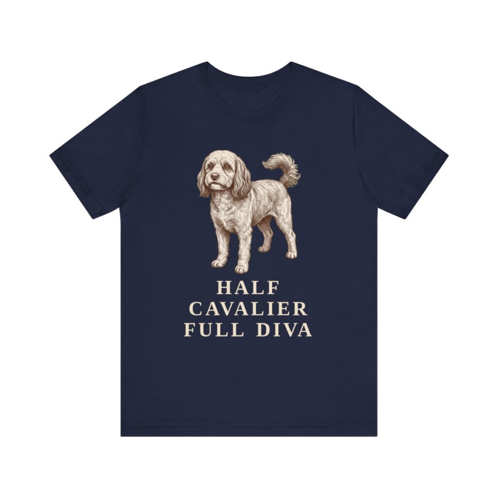 Cavapoo Humor Shirt, Vintage Dog Sketch Tee, Dog Humor Gift