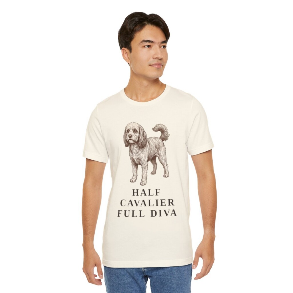 Cavapoo Humor Shirt, Vintage Dog Sketch Tee, Dog Humor Gift