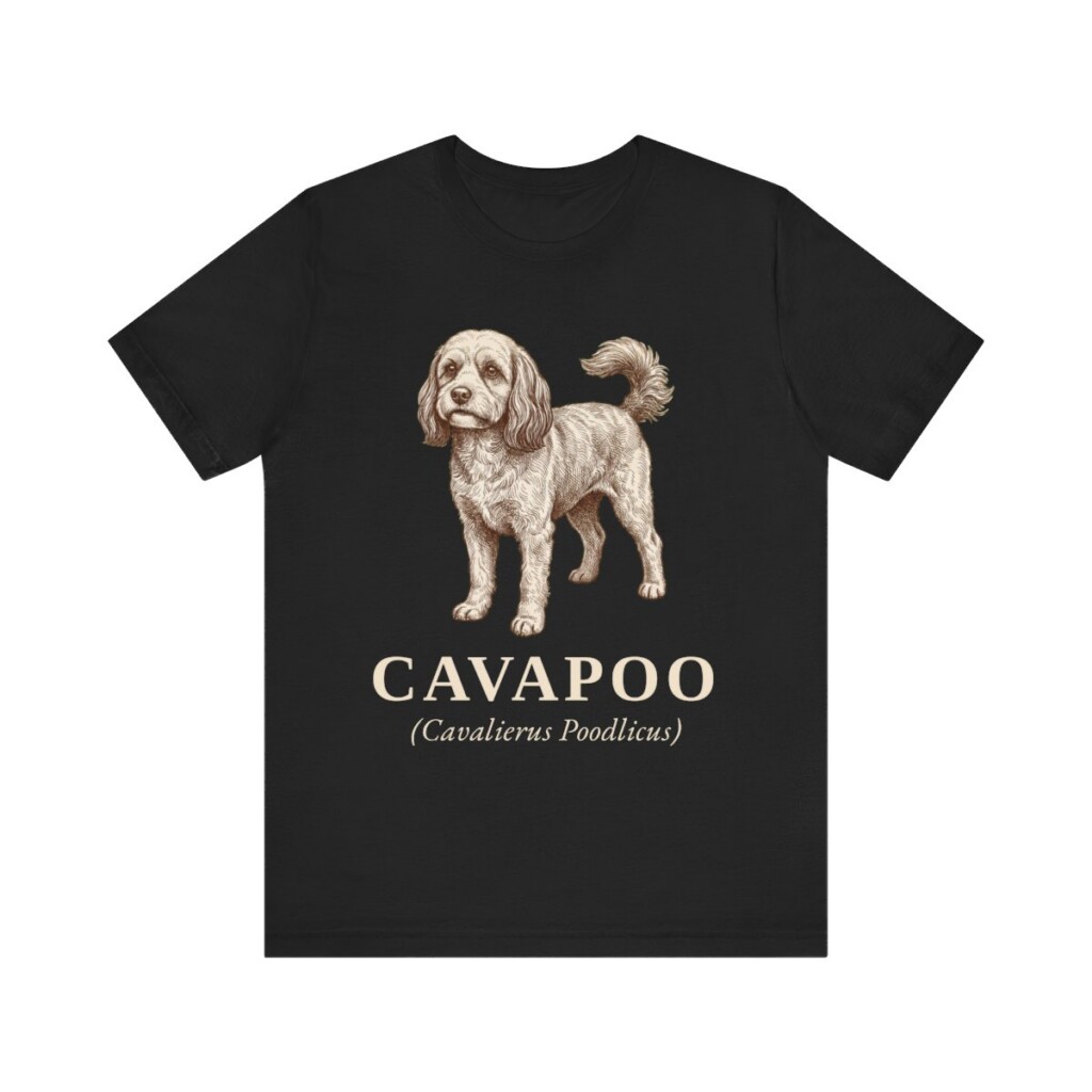 Cavapoo Latin Shirt, Vintage Dog Sketch Tee, Dog Latin Gift