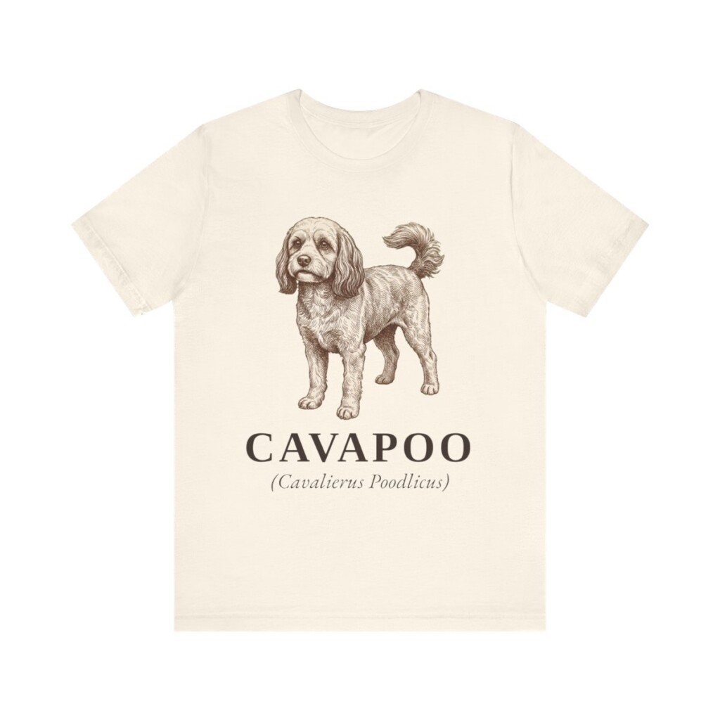 Cavapoo Latin Shirt, Vintage Dog Sketch Tee, Dog Latin Gift