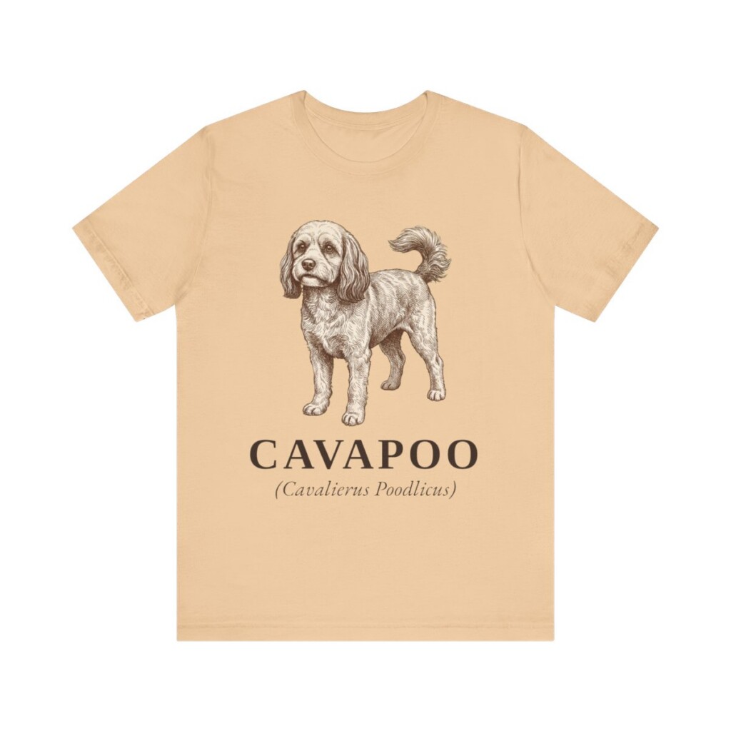 Cavapoo Latin Shirt, Vintage Dog Sketch Tee, Dog Latin Gift