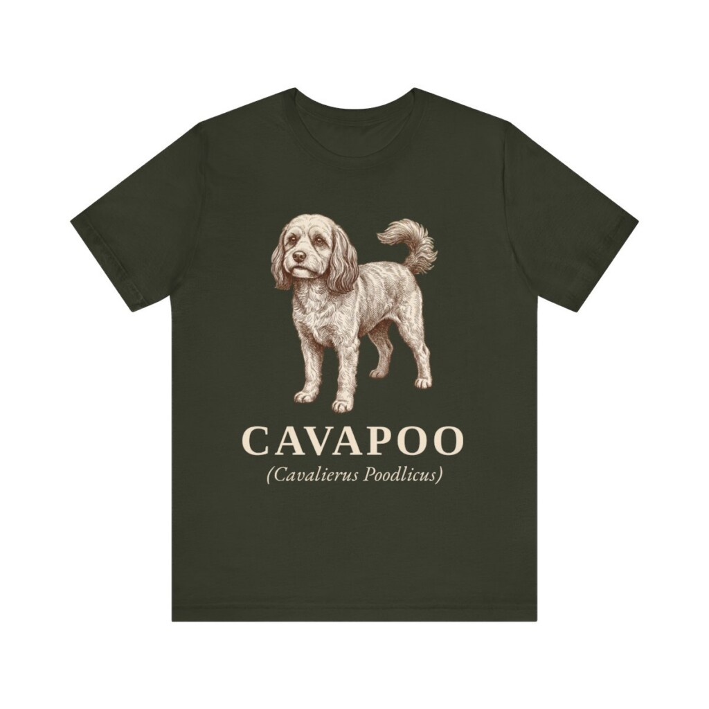 Cavapoo Latin Shirt, Vintage Dog Sketch Tee, Dog Latin Gift