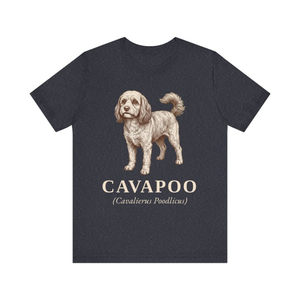 Cavapoo Latin Shirt, Vintage Dog Sketch Tee, Dog Latin Gift