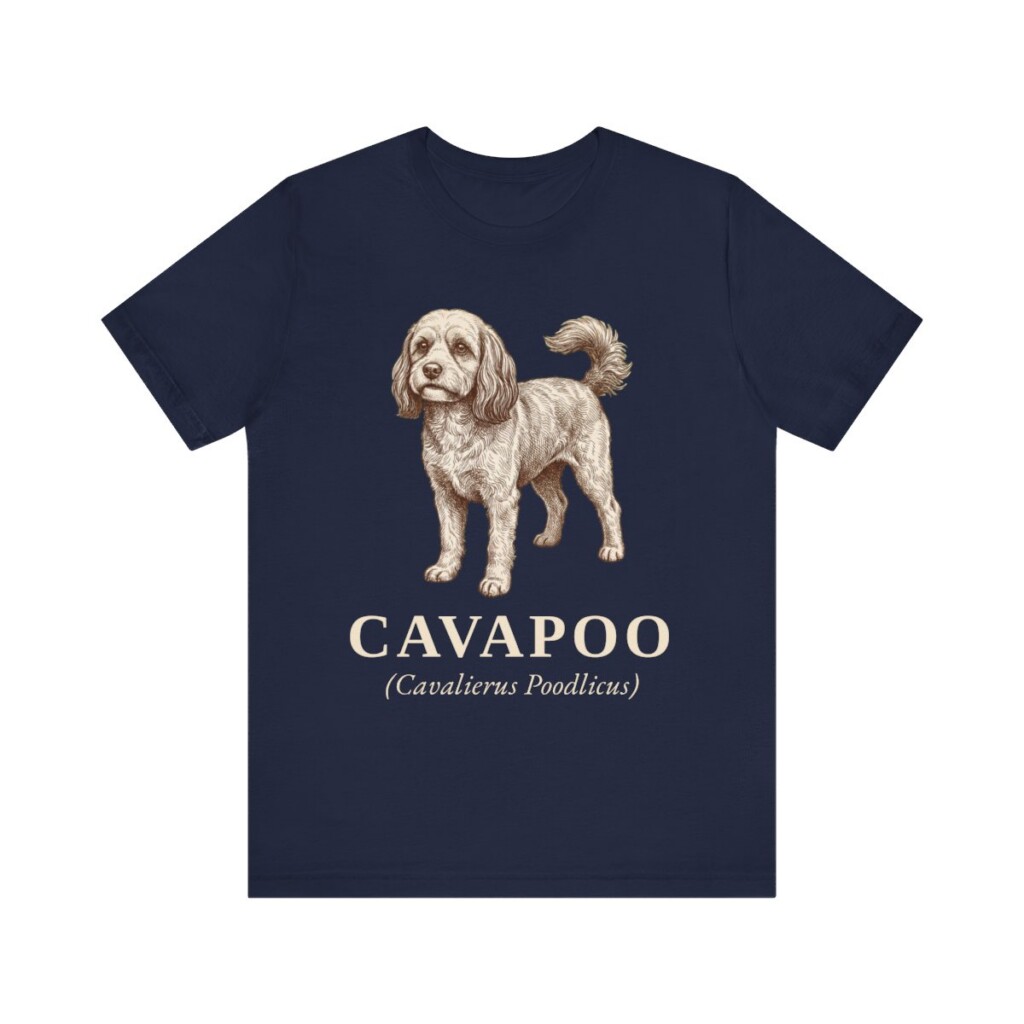 Cavapoo Latin Shirt, Vintage Dog Sketch Tee, Dog Latin Gift