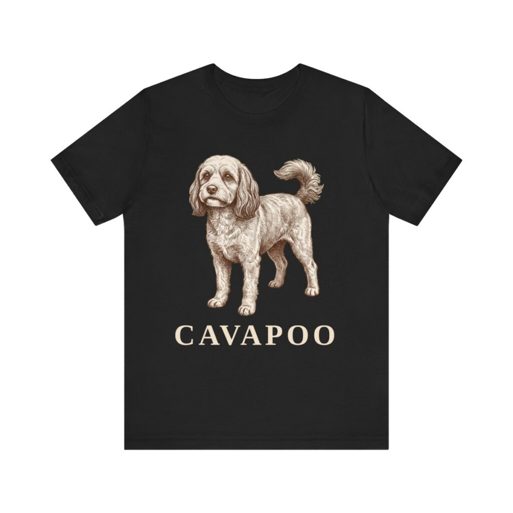 Cavapoo Lover Shirt, Vintage Dog Sketch Tee, Dog Lover Gift