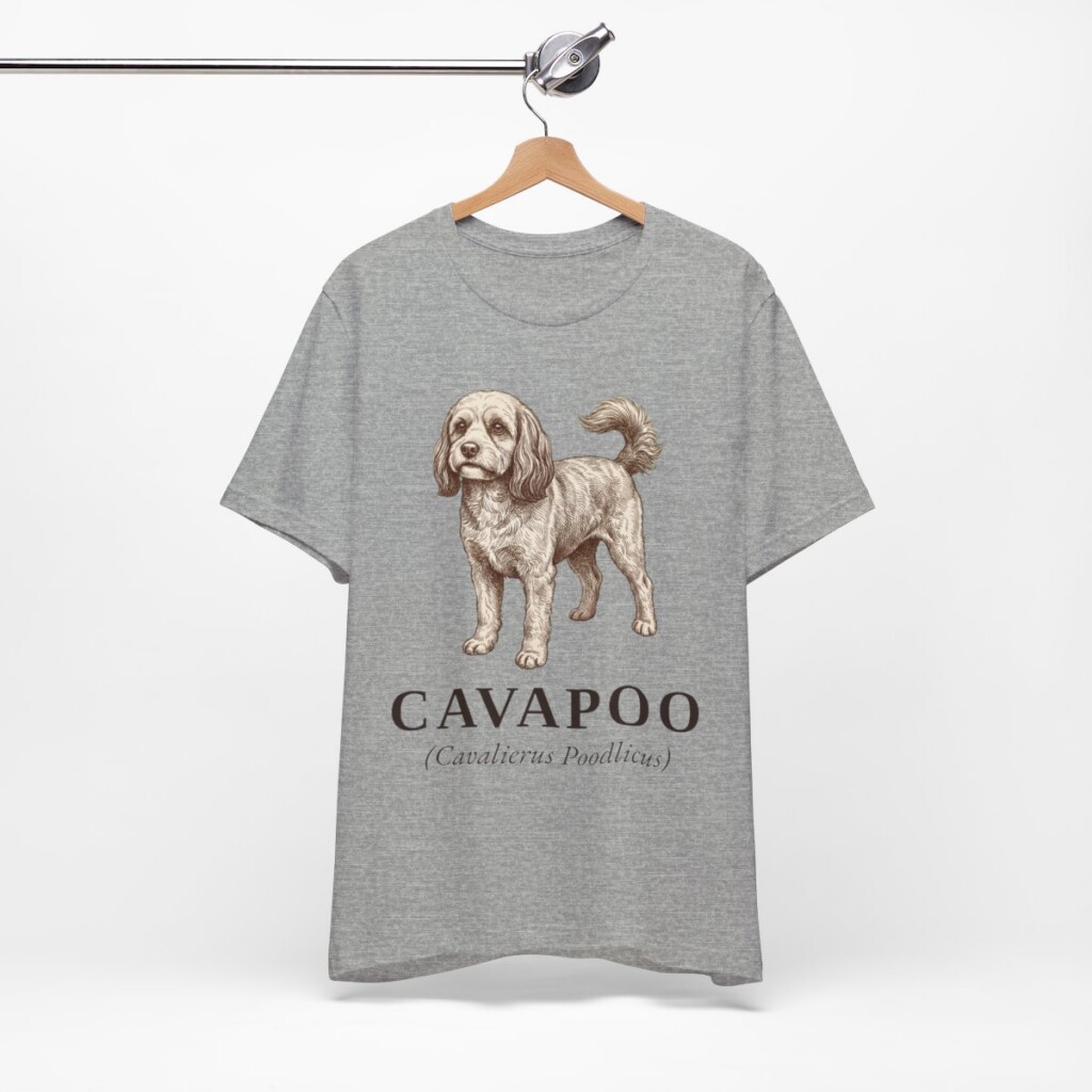 Cavapoo Latin Shirt, Vintage Dog Sketch Tee, Dog Latin Gift