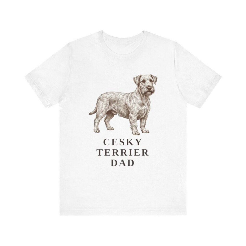 Cesky Terrier Dad Shirt, Vintage Dog Sketch Tee, Dog Dad Gift