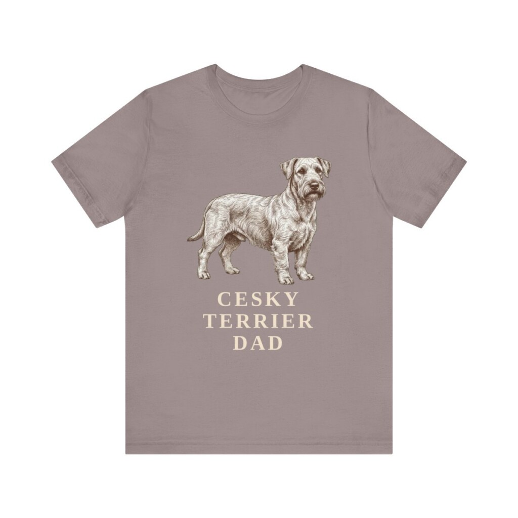 Cesky Terrier Dad Shirt, Vintage Dog Sketch Tee, Dog Dad Gift