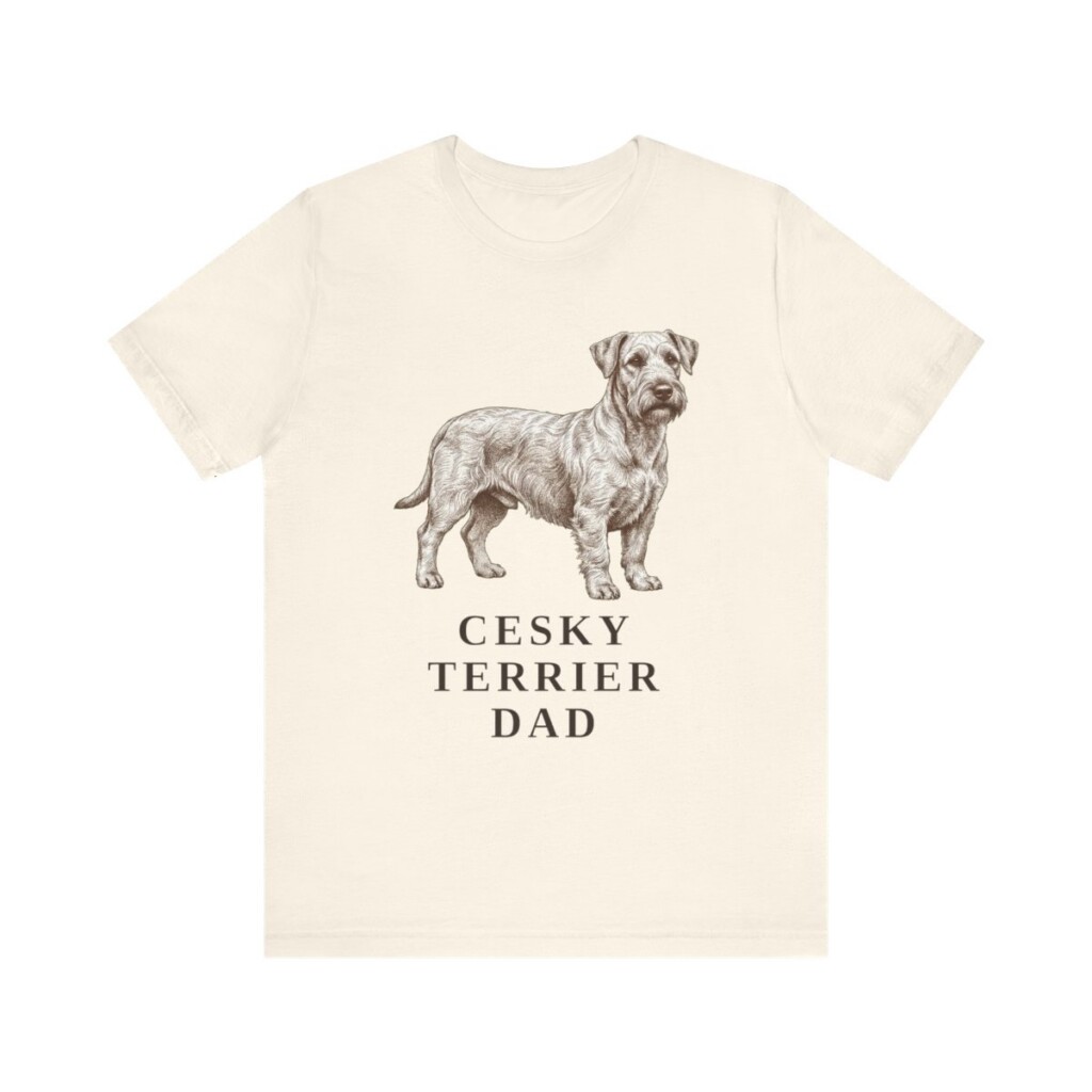 Cesky Terrier Dad Shirt, Vintage Dog Sketch Tee, Dog Dad Gift