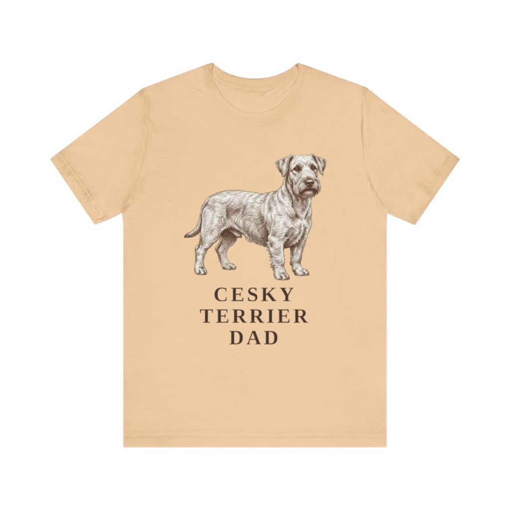 Cesky Terrier Dad Shirt, Vintage Dog Sketch Tee, Dog Dad Gift