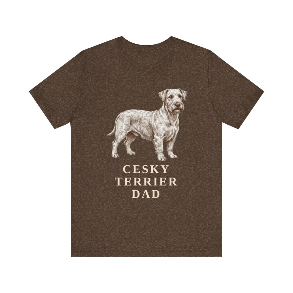 Cesky Terrier Dad Shirt, Vintage Dog Sketch Tee, Dog Dad Gift