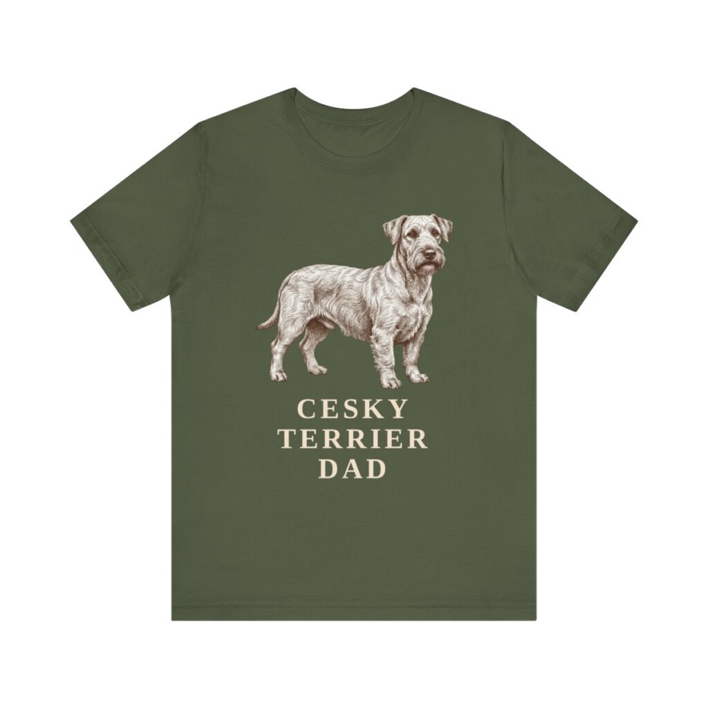 Cesky Terrier Dad Shirt, Vintage Dog Sketch Tee, Dog Dad Gift