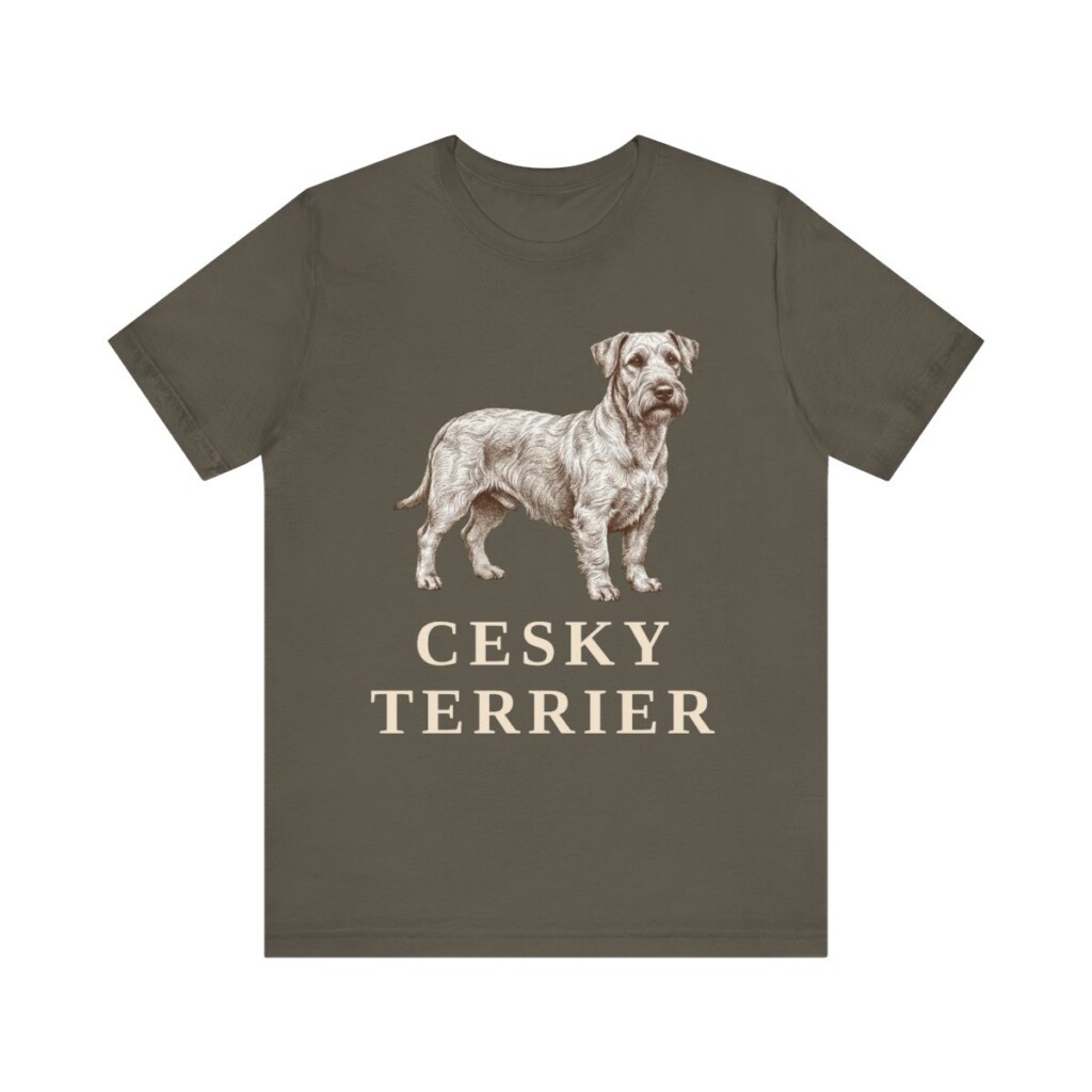 Cesky Terrier Lover Shirt, Vintage Dog Sketch Tee, Dog Lover Gift