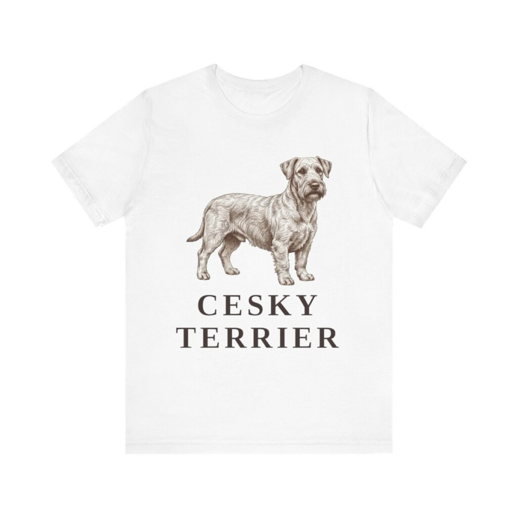 Cesky Terrier Lover Shirt, Vintage Dog Sketch Tee, Dog Lover Gift