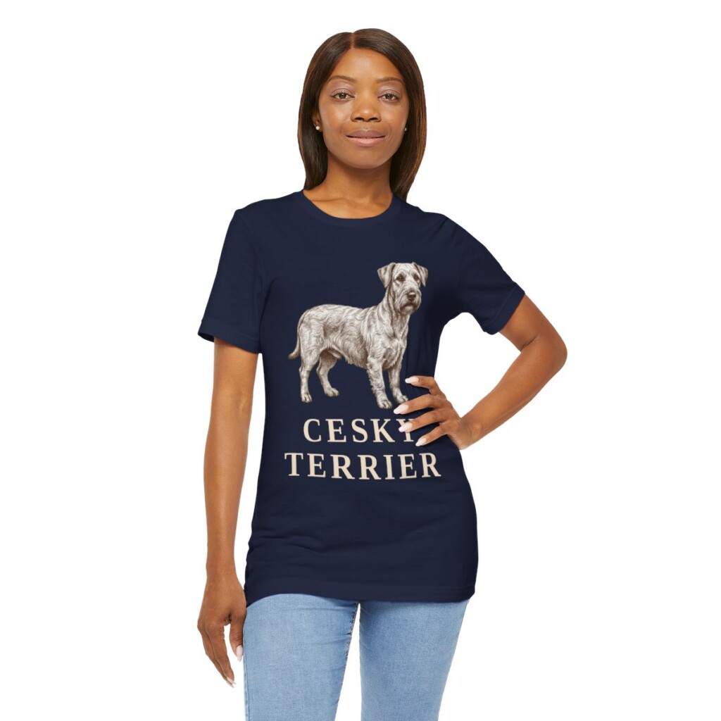 Cesky Terrier Lover Shirt, Vintage Dog Sketch Tee, Dog Lover Gift