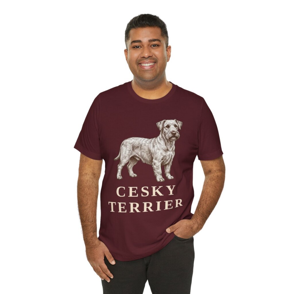 Cesky Terrier Lover Shirt, Vintage Dog Sketch Tee, Dog Lover Gift