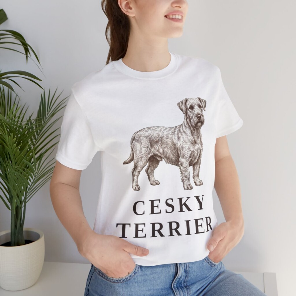 Cesky Terrier Lover Shirt, Vintage Dog Sketch Tee, Dog Lover Gift