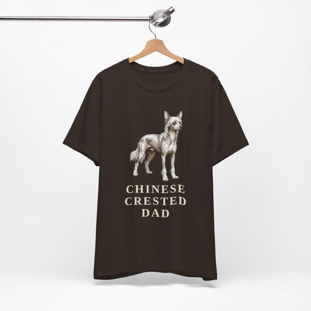 Chinese Crested Dad Shirt, Vintage Dog Sketch Tee, Dog Dad Gift Chinese Crested Dad Shirt, Vintage Dog Sketch Tee, Dog Dad Gift