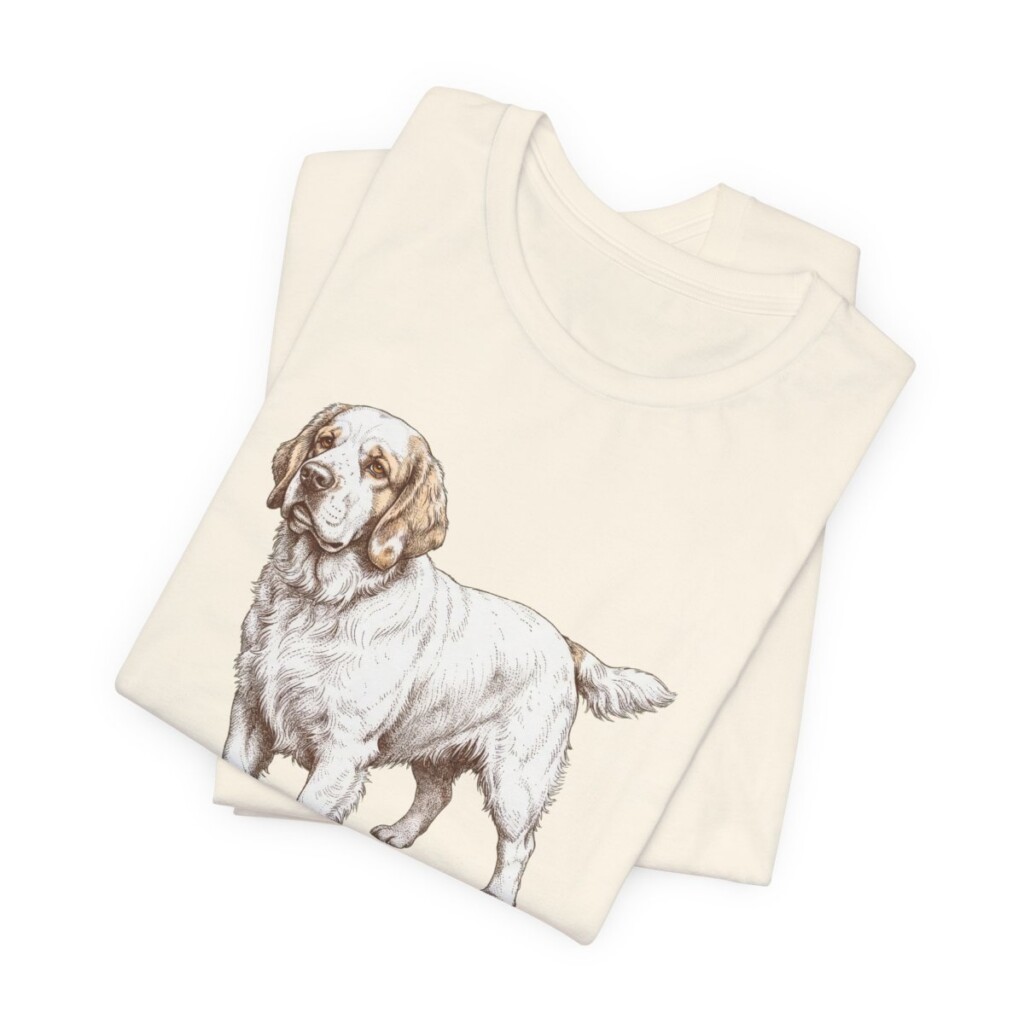 Clumber Spaniel Humor Shirt, Vintage Dog Sketch Tee, Dog Humor Gift