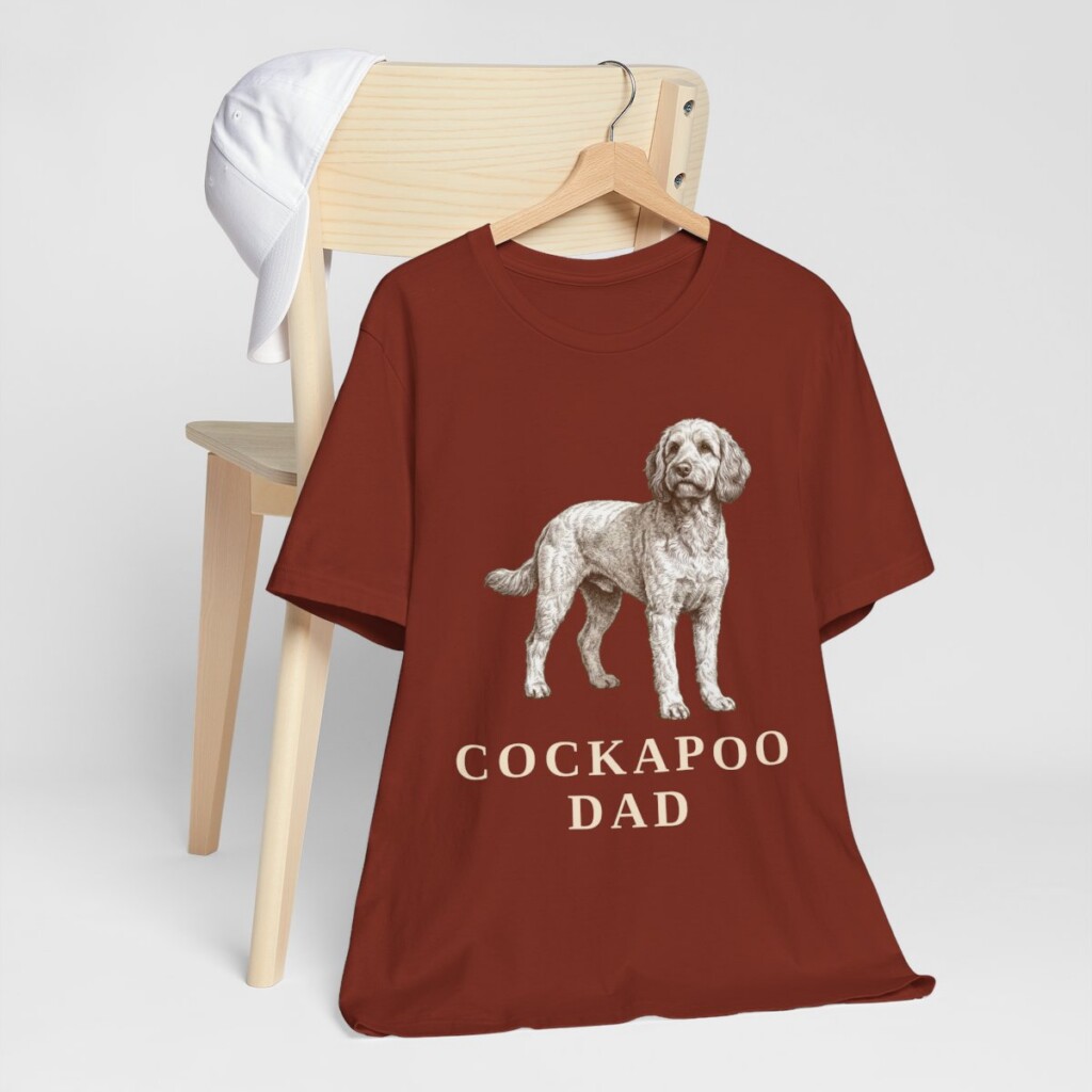 Cockapoo Dad Shirt, Vintage Dog Sketch Tee, Dog Dad Gift