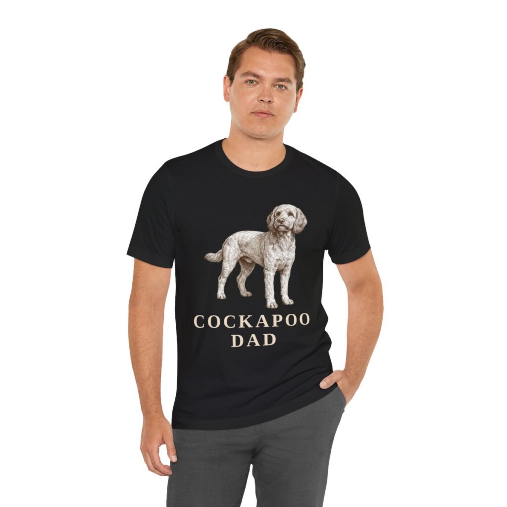 Cockapoo Dad Shirt, Vintage Dog Sketch Tee, Dog Dad Gift
