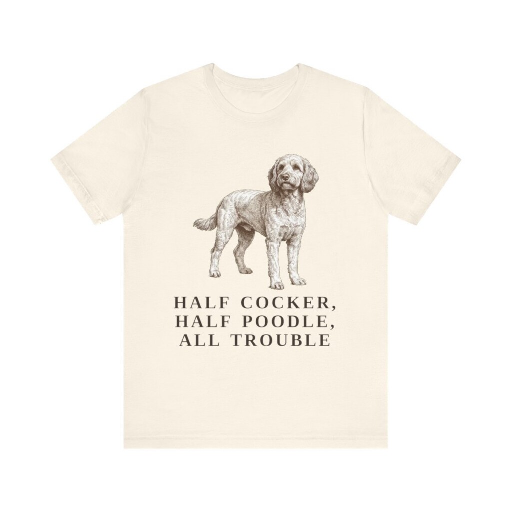 Cockapoo Humor Shirt, Vintage Dog Sketch Tee, Dog Humor Gift