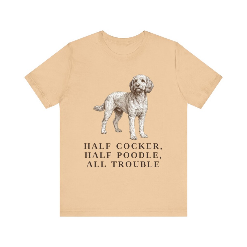 Cockapoo Humor Shirt, Vintage Dog Sketch Tee, Dog Humor Gift