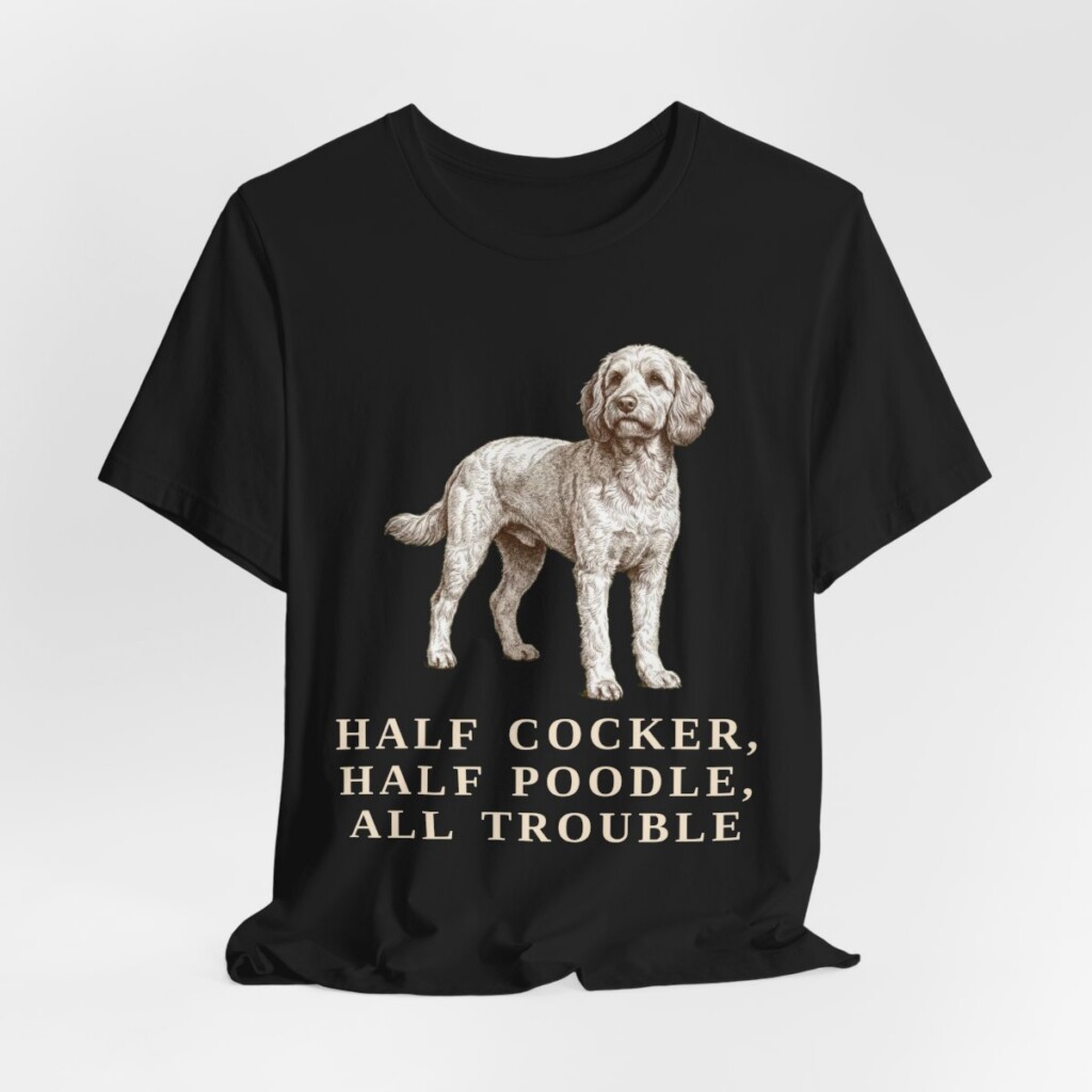 Cockapoo Humor Shirt, Vintage Dog Sketch Tee, Dog Humor Gift