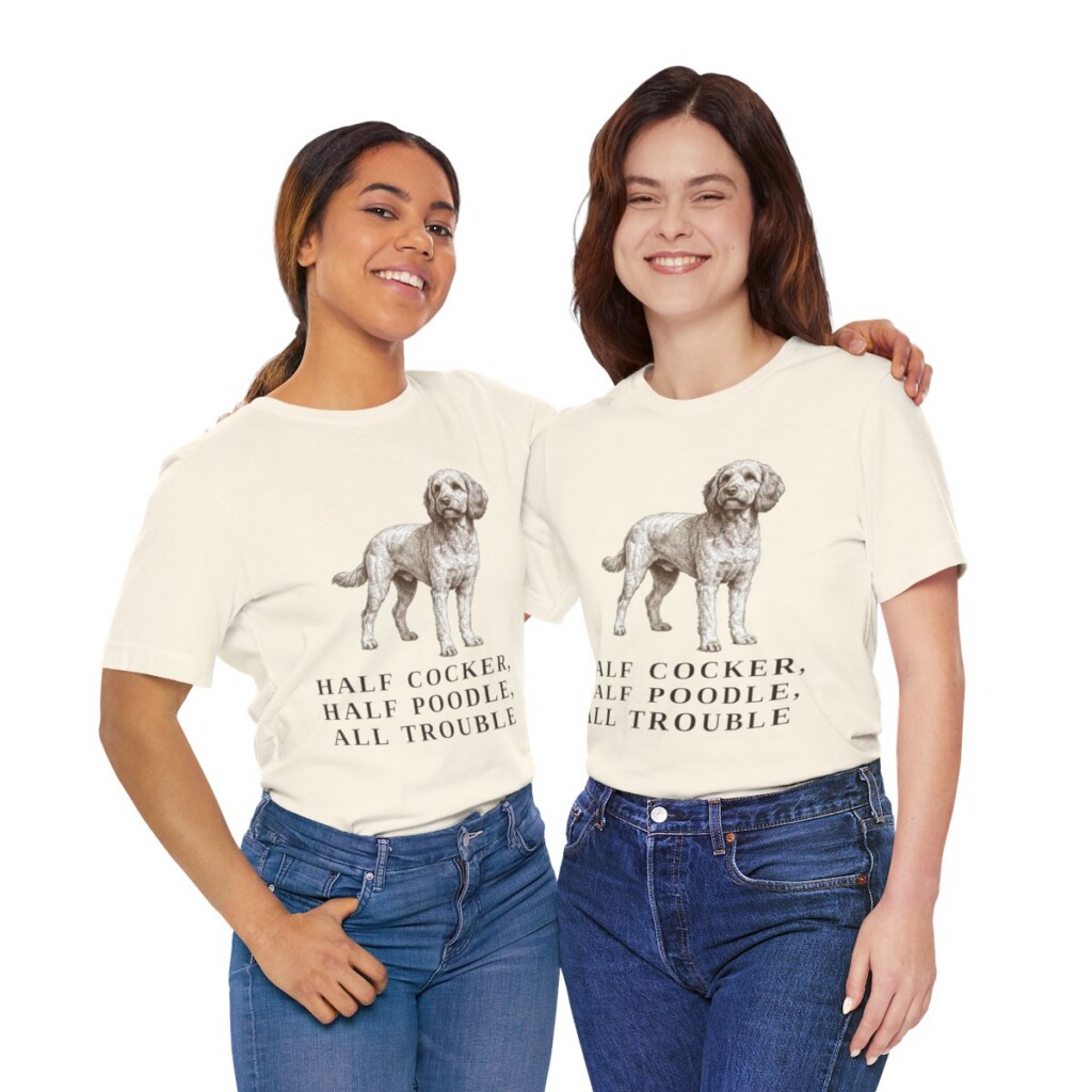 Cockapoo Humor Shirt, Vintage Dog Sketch Tee, Dog Humor Gift