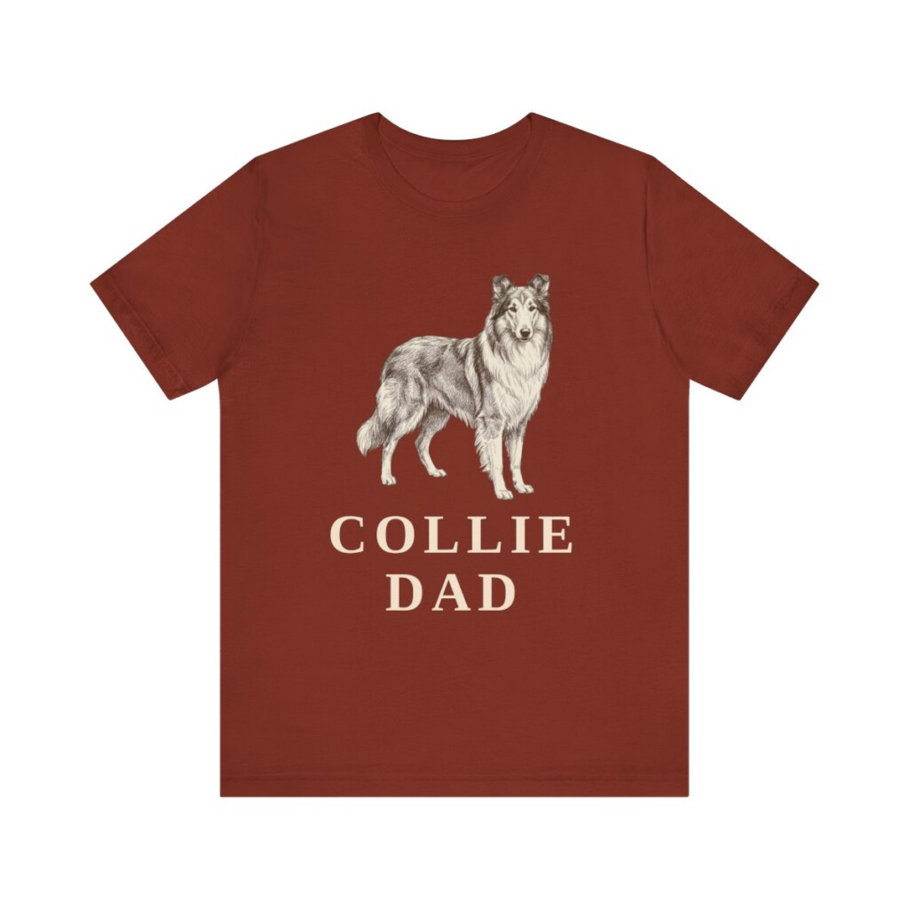 Collie Dad Shirt, Vintage Dog Sketch Tee, Dog Dad Gift Collie Dad Shirt, Vintage Dog Sketch Tee, Dog Dad Gift