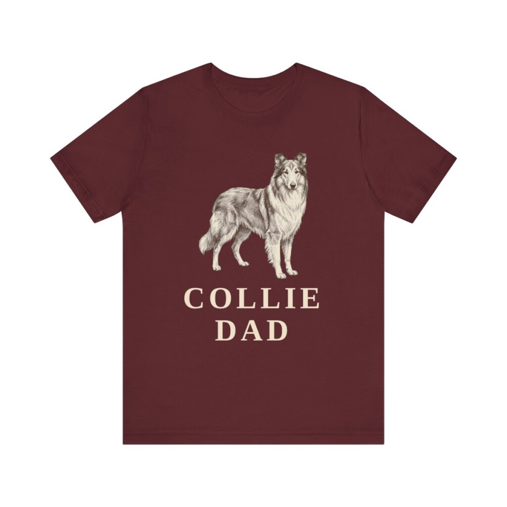Collie Dad Shirt, Vintage Dog Sketch Tee, Dog Dad Gift Collie Dad Shirt, Vintage Dog Sketch Tee, Dog Dad Gift