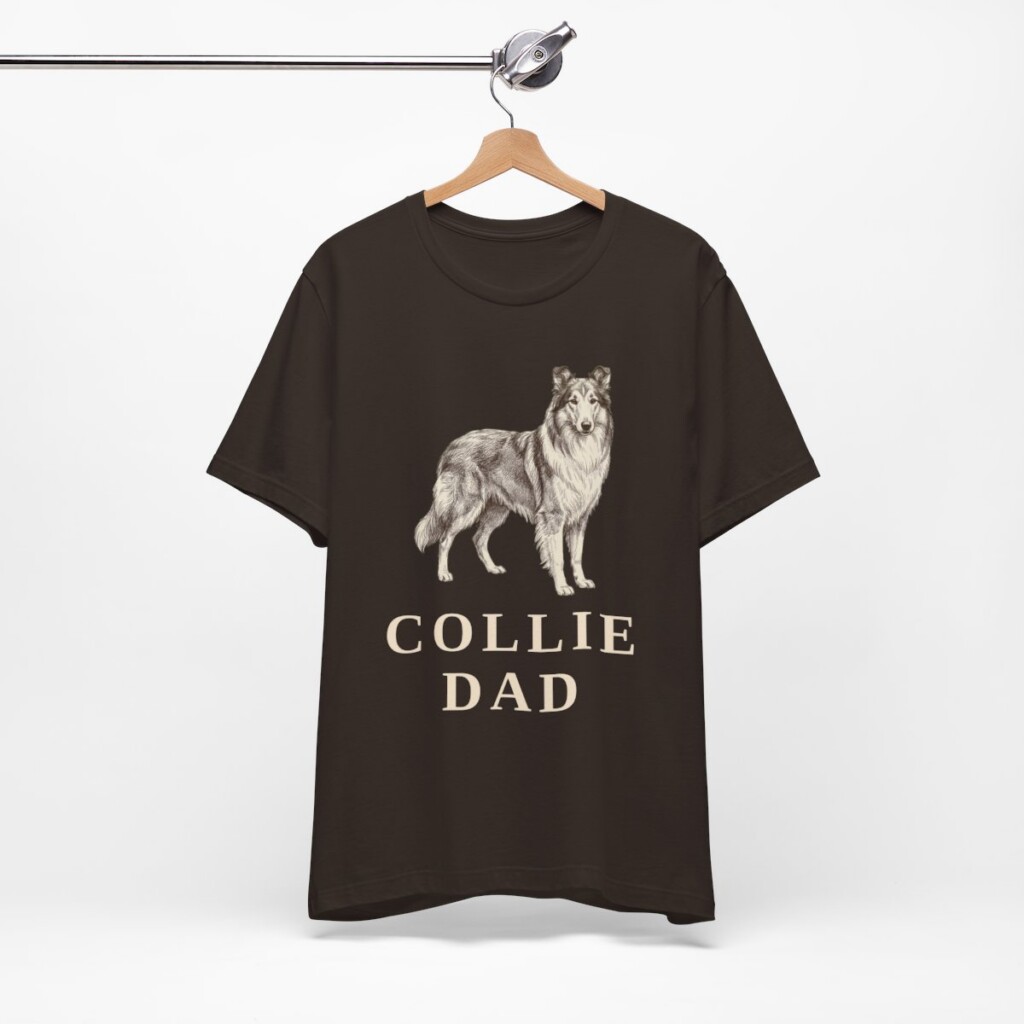 Collie Dad Shirt, Vintage Dog Sketch Tee, Dog Dad Gift Collie Dad Shirt, Vintage Dog Sketch Tee, Dog Dad Gift