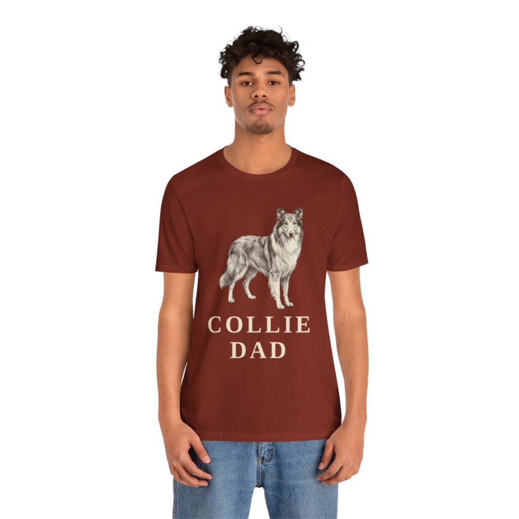 Collie Dad Shirt, Vintage Dog Sketch Tee, Dog Dad Gift Collie Dad Shirt, Vintage Dog Sketch Tee, Dog Dad Gift